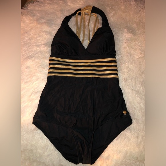 VENUS Lascana Black and Gold One-Piece Swimsuit - Picture 8 of 13